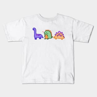 Kawaii Dinosaurs Chibi Cute Happy Dino Kids T-Shirt